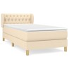 Sommier à lattes de lit avec matelas Crème 100x200 cm Tissu 