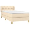 Sommier à lattes de lit avec matelas Crème 100x200 cm Tissu 