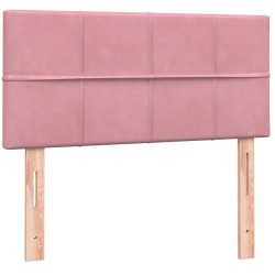 Sommier à lattes de lit avec matelas rose 80x220 cm velours 