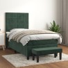 Sommier à lattes de lit avec matelas Vert foncé 90x190 cm 