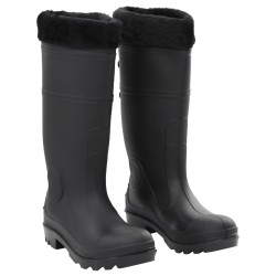 Bottes de pluie avec chaussettes amovibles noir taille 40 PVC 