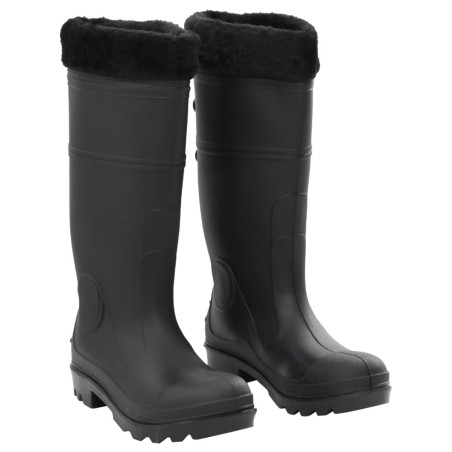 Bottes de pluie avec chaussettes amovibles noir taille 40 PVC 