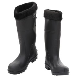 Bottes de pluie avec chaussettes amovibles noir taille 40 PVC 