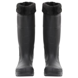 Bottes de pluie avec chaussettes amovibles noir taille 40 PVC 