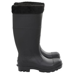 Bottes de pluie avec chaussettes amovibles noir taille 40 PVC 