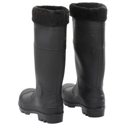 Bottes de pluie avec chaussettes amovibles noir taille 40 PVC 