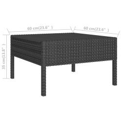 Salon de jardin 5 pcs avec coussins résine tressée noir 