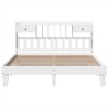 Cadre de lit sans matelas blanc 180x200 cm bois massif de pin 