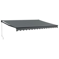 Auvent rétractable anthracite 4,5x3 m tissu et aluminium 