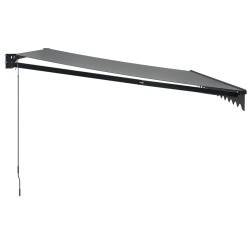 Auvent rétractable anthracite 4,5x3 m tissu et aluminium 