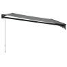 Auvent rétractable anthracite 4,5x3 m tissu et aluminium 
