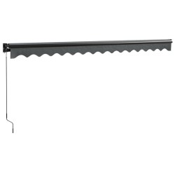 Auvent rétractable anthracite 4,5x3 m tissu et aluminium 