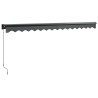 Auvent rétractable anthracite 4,5x3 m tissu et aluminium 
