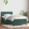 Sommier à lattes de lit et matelas vert foncé 80x220 cm velours 
