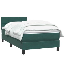 Sommier à lattes de lit et matelas vert foncé 80x220 cm velours 