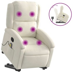 Fauteuil de massage inclinable Crème Velours 