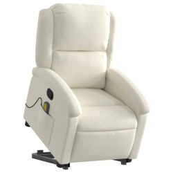 Fauteuil de massage inclinable Crème Velours 