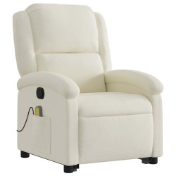 Fauteuil de massage inclinable Crème Velours 