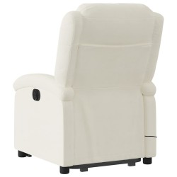 Fauteuil de massage inclinable Crème Velours 