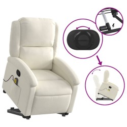 Fauteuil de massage inclinable Crème Velours 