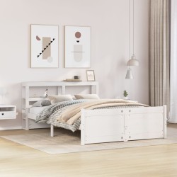 Cadre de lit avec tête de lit sans matelas blanc 150x200 cm 