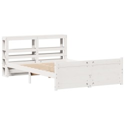 Cadre de lit avec tête de lit sans matelas blanc 150x200 cm 