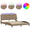 Cadre de lit avec LED sans matelas cappuccino 160x200 cm 