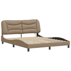 Cadre de lit avec LED sans matelas cappuccino 160x200 cm 