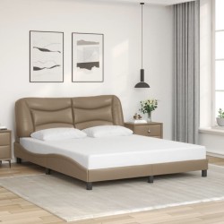 Cadre de lit avec LED sans matelas cappuccino 160x200 cm 