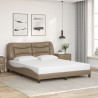 Cadre de lit avec LED sans matelas cappuccino 160x200 cm 