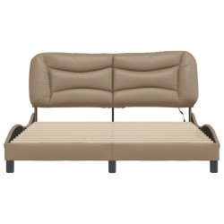 Cadre de lit avec LED sans matelas cappuccino 160x200 cm 