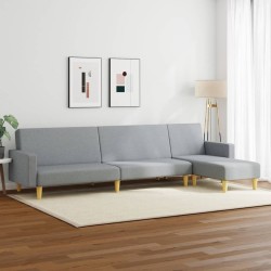 Ensemble de canapés 2 pcs gris clair tissu 