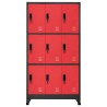 Armoire à casiers Anthracite et rouge 90x45x180 cm Acier 