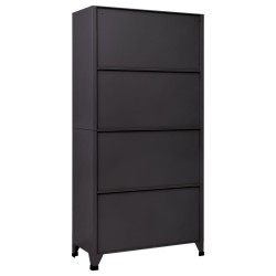Armoire à casiers Anthracite et rouge 90x45x180 cm Acier 
