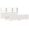Lit bibliothèque sans matelas blanc 180x200 cm bois massif 
