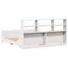 Lit bibliothèque sans matelas blanc 180x200 cm bois massif 