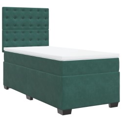 Sommier à lattes de lit avec matelas Vert foncé 100x200 cm 