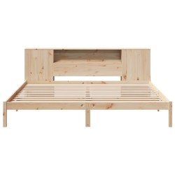 Lit bibliothèque sans matelas 180x200 cm bois massif de pin 