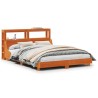 Cadre de lit sans matelas cire marron 140x200cm bois pin massif 