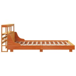 Cadre de lit sans matelas cire marron 140x200cm bois pin massif 