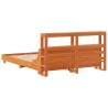 Cadre de lit sans matelas cire marron 140x200cm bois pin massif 