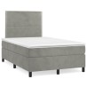 Sommier à lattes de lit et matelas gris clair 120x190cm velours 