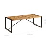 Table à manger 220x100x75 cm Bois de manguier massif 