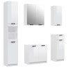 Meubles de salle de bain 5 pcs Blanc brillant Bois d'ingénierie 