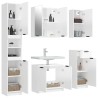 Meubles de salle de bain 5 pcs Blanc brillant Bois d'ingénierie 