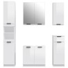 Meubles de salle de bain 5 pcs Blanc brillant Bois d'ingénierie 