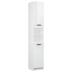 Meubles de salle de bain 5 pcs Blanc brillant Bois d'ingénierie 