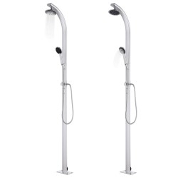 Douche de jardin avec base marron 220 cm Aluminium 