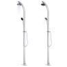 Douche de jardin avec base marron 220 cm Aluminium 