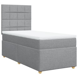 Sommier à lattes de lit et matelas Gris clair 90x190 cm Tissu 